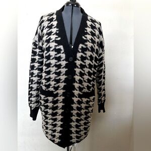 MAX STUDIO Houndstooth Cardigan - XL